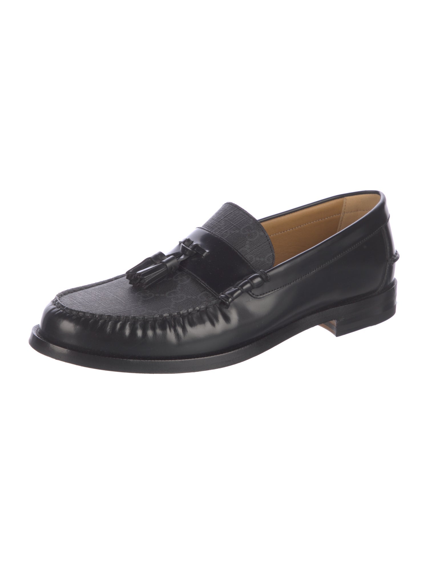 Gucci Leather Tassel Accents Loafers